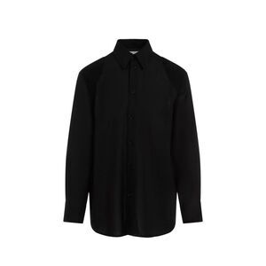 JIL SANDER Men's Button-Up Shirt with Textured Panels Men BLACK Shirts